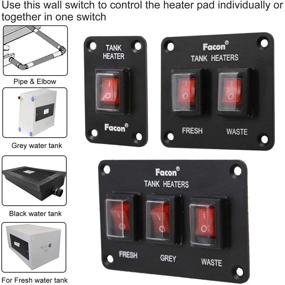 img 3 attached to 🔴 12V Switch Box Panel, 30A Rocket On&amp;Off Switch with Red Indicator Light for RV Tank System, IP66 Waterproof Control Gang Kit for RV Tank Heating Pad