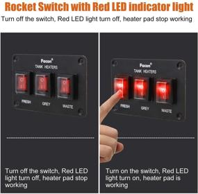 img 1 attached to 🔴 12V Switch Box Panel, 30A Rocket On&amp;Off Switch with Red Indicator Light for RV Tank System, IP66 Waterproof Control Gang Kit for RV Tank Heating Pad