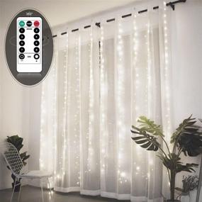 img 3 attached to 🌟 Curtain String Lights - MUSUNIA Fairy Lights: 300 LED & 8 Lighting Modes for Indoor/Outdoor Decoration (Cold White)