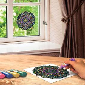 img 3 attached to Zorbitz Delightful Stained Glass Window Art Coloring Kit