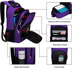 img 2 attached to 🎒 Стильный и функциональный путешественный рюкзак для женщин: Рюкзак для ноутбука 15,6 дюйма с функцией зарядки через USB и защитой от кражи - идеально подходит для школы, колледжа и путешествий - фиолетового цвета.