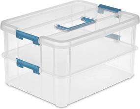 img 1 attached to 📦 Sterilite Stack & Carry 2 Layer Handle Box - 1 Pack