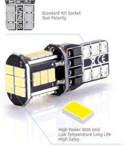 img 3 attached to Luyed 2 x 500 Lumens Super Bright LED Bulbs with 3020 18-EX Chipsets, Compatible with 906 912 920 921 T15 Sockets for Truck Third Brake Lamp and Cargo Lights in Xenon White