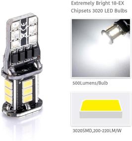 img 2 attached to Luyed 2 x 500 Lumens Super Bright LED Bulbs with 3020 18-EX Chipsets, Compatible with 906 912 920 921 T15 Sockets for Truck Third Brake Lamp and Cargo Lights in Xenon White