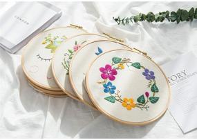 img 1 attached to 🔍 Guofa 6 Inch Beech Wooden Embroidery Hoops for Cross Stitch - Decorative Hanging Circle Embroidery Rings for Art Crafts Projects (2Pcs)