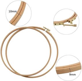 img 2 attached to 🔍 Guofa 6 Inch Beech Wooden Embroidery Hoops for Cross Stitch - Decorative Hanging Circle Embroidery Rings for Art Crafts Projects (2Pcs)