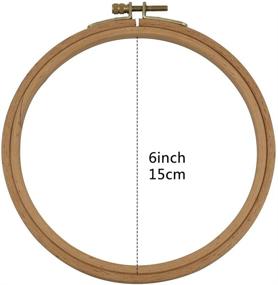 img 3 attached to 🔍 Guofa 6 Inch Beech Wooden Embroidery Hoops for Cross Stitch - Decorative Hanging Circle Embroidery Rings for Art Crafts Projects (2Pcs)