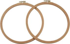 img 4 attached to 🔍 Guofa 6 Inch Beech Wooden Embroidery Hoops for Cross Stitch - Decorative Hanging Circle Embroidery Rings for Art Crafts Projects (2Pcs)