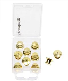 img 1 attached to 🔒 Versatile and Easy-to-Use Shapenty Gold Pins Keepers Back Metal Lock Clamps: Secure Your Display Books, Lanyards, Bags, and More with No Tools Required - 10PCS