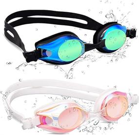 img 4 attached to Swim Goggles 2 Pack - Lidlife Swimming Goggles for Kids and Adults, No Leaking Anti-Fog, Suitable for Youth Age 3-10, Men, Women