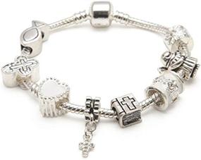 img 1 attached to 🎁 Exquisite Liberty Charms Girls Holy Communion Bracelet - Silver Plated Charm, 7in/18cm Size (Ages 14+)