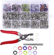 🧷 complete 200-piece snap fasteners kit: metal buttons rings with pliers press tool - ideal for clothing - 10 vibrant colors - 9.5mm by cenoz logo