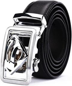 img 4 attached to 👔 NOOS Luxury Leather Casual Adjustable Men's Belt Accessories - Elevate Your Style!