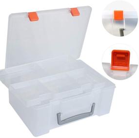img 1 attached to DUOFIRE Two Layers Organizer Box – Versatile Craft Storage Containers for Accessories, Cosmetics, Toys, Beads, Tapes, and Sewing - Plastic Storage Containers with Lids