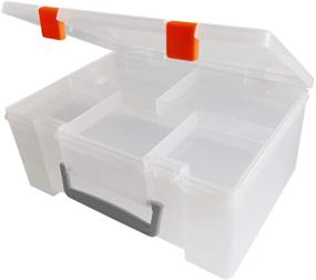img 3 attached to DUOFIRE Two Layers Organizer Box – Versatile Craft Storage Containers for Accessories, Cosmetics, Toys, Beads, Tapes, and Sewing - Plastic Storage Containers with Lids