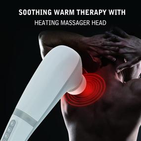 img 3 attached to Percussion Handheld Back Massager: Deep Tissue Relief for Neck and Back with Heat - Electric Full Body Massager (White)