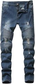 img 4 attached to 👖 Revamp Your Style with NEWSEE Skinny Distressed Stretch Fashion Boys' Jeans