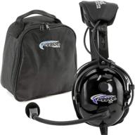rugged air ra900: aviation pilot headset with bag, gel ear seals, and cloth covers logo