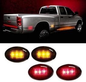 img 4 attached to 🚨 Smoked Lens Amber/Red LED Rear Bed Side Marker Lights Set for Chevrolet Silverado GMC Sierra 2500 3500 HD Dually Truck Double Wheel Side Fenders - by iJDMTOY