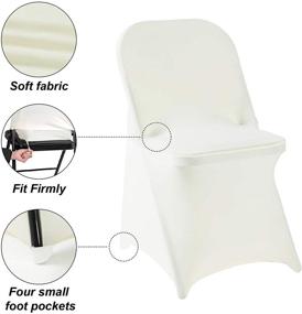 img 1 attached to 🪑 6 Pack Ivory Spandex Folding Chair Covers | Stretchable and Washable Fabric for Weddings, Parties, Holidays, Celebrations, and Special Events