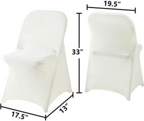 img 3 attached to 🪑 6 Pack Ivory Spandex Folding Chair Covers | Stretchable and Washable Fabric for Weddings, Parties, Holidays, Celebrations, and Special Events