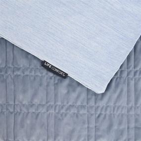 img 2 attached to 🌬️ LIFE COMFORT 15llb Premium Weighted Blanket: Warming and Cooling Reversible Cover 48x72, Blue