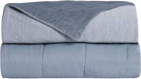 img 4 attached to 🌬️ LIFE COMFORT 15llb Premium Weighted Blanket: Warming and Cooling Reversible Cover 48x72, Blue