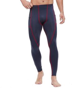 img 2 attached to 🏃 Apollo Walker Men's Compression Pants: Stylish Athletic Leggings for Cycling, Workout, Running, and Yoga - Moisture-Wicking Baselayer with Convenient Pockets