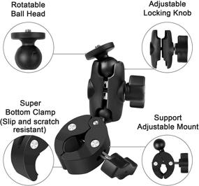 img 2 attached to Taisioner Двойной шаровой головкой крепление суперзажим | Совместимо с GoPro AKASO DJI Action & DSLR камерами