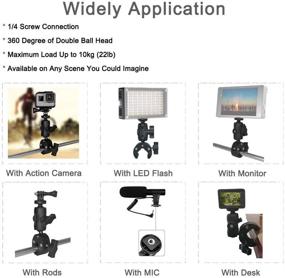 img 3 attached to Taisioner Двойной шаровой головкой крепление суперзажим | Совместимо с GoPro AKASO DJI Action & DSLR камерами