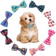 🐶 scenereal 8 pack dog bow ties, cute spring summer style collar accessories for small medium dogs puppies cats - enhance your pet's look! logo