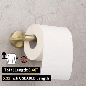 img 4 attached to 🚽 GERZ Bathroom Toilet Paper Holder - Stainless Steel Roll Holder Wall Mount, Brushed Gold Finish