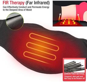 img 1 attached to 🔥 Пояс для обогрева поясничного отдела позвоночника ARRIS с перезаряжаемой батареей - Терапия дальним инфракрасным теплом для облегчения боли в пояснице, поясная обертка для спины, живота и бедер - Размер L/XL