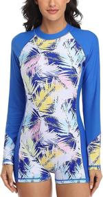 img 4 attached to ATTRACO Floral Print Sleeve Swimsuits Protection - Women's Clothing for Stylish Swimsuits & Cover Ups