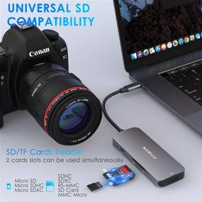 img 1 attached to Maximize Connectivity with 7-in-1 USB C Adapters for MacBook Pro/Air: HDMI 4K, PD 100W, USB3.0, SD/TF Card Reader