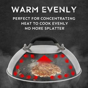 img 2 attached to 🍔 HULISEN 9-inch Melting Dome & Grill Press: Stainless Steel Basting Cover and Heavy Duty Burger Press for Hamburger, Griddle Accessories Kit Ideal for Cooking, Grilling, and Flat Top Indoor/Outdoor Use