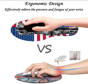 img 2 attached to Premium Ergonomic Mouse Pad with Wrist Support - Non-Slip Base & Cute Army Boots Design for Girls/women in Office Décor