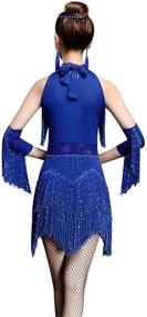 img 1 attached to 💃 Sparkling ZX Women's Dance Dress: Rhinestone Sequin Fringe Flapper Party Attire for Latin Salsa Ballroom Dancing in a 4-Piece Outfit