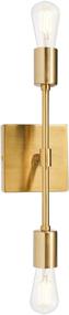 img 4 attached to 🛀 HGMN Satin Brass Vanity Light Fixtures, 2-Light Wall Sconce for Bathroom Vanity, Hallway, Kitchen, Bedroom (Bulbs Not Included)