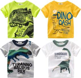 img 4 attached to 👕 IjnUhb Boys Tshirts 4 Pack: Cute Cartoon Kids Short Sleeve Athletic Toddler Tee Shirts