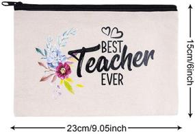 img 2 attached to 🎄 Christmas Holiday Teacher Appreciation Gifts: Set of 8 Makeup Pouch Cosmetic Bags, Travel Toiletry Cases, and Pencil Bags with Zipper - Best Teacher Ever