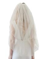 enhance your wedding look with the sweetv 2 tier bridal veil - comb-pencil edge fingertip length logo