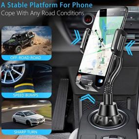 img 2 attached to 📱 Adjustable Gooseneck Car Cup Holder Phone Mount TC1 Pro Ver. - Universal Smartphone Cradle Mount for iPhone 11 Pro/XR/XS Max/X/SE/8 Plus/6s/Samsung Galaxy S20+/Note 10/S9/S7 Edge (Black)
