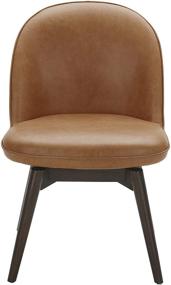 img 3 attached to 🪑 Rivet Contemporary Leather Swivel Dining Chair, 33"H, Cognac - Amazon Brand