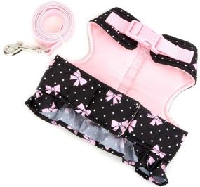 img 1 attached to 🐱 SELMAI Escape-Proof Cat Harness and Leash: Fashionable Puppy Cat Striped Ruffled Design for Small Dogs and Kittens