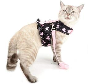 img 3 attached to 🐱 SELMAI Escape-Proof Cat Harness and Leash: Fashionable Puppy Cat Striped Ruffled Design for Small Dogs and Kittens