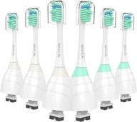 🪥 6-pack replacement toothbrush heads - compatible with philips sonicare e-series electric rechargeable toothbrush - precision clean refills logo