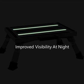 img 3 attached to 🪜 GarfatolRv Adjustable Height Aluminum Folding Platform Step with Luminous Tapes, RV Safety Steps for Night Visibility, RV Step Stool with Sheath, Non-Slip Rubber Feet and Handle, Supports Up to 1500 lbs