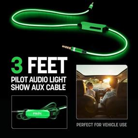 img 1 attached to Pilot Electronics EL-1301G V2 Electroluminescent Auxiliary Cable with Audio Response, in Green