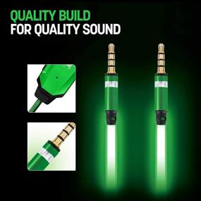 img 3 attached to Pilot Electronics EL-1301G V2 Electroluminescent Auxiliary Cable with Audio Response, in Green